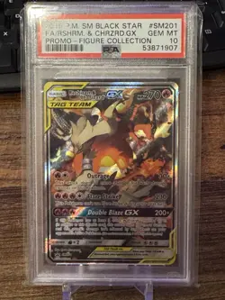 Pokemon Full Art Holo Reshiram Charizard GX SM201 PSA 10 GEM MT Black Star Promo - Image 1