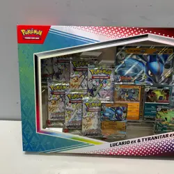 Pokemon TCG SV Prismatic Evolutions Lucario EX & Tyranitar EX Premium Collection - Image 2