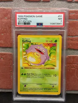 PSA 7 - Pokemon KOFFING - 1st EDITION Shadowless Base Set - 51/102 - Image 1
