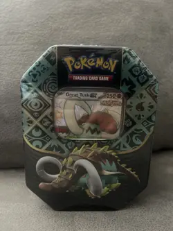 Pokemon Paldean Fates Great Tusk ex Tin (4 Packs) New Sealed English NEW SEALED - Image 1