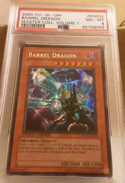 Yu-Gi-Oh 2004 Barrel Dragon Limited Edition MC1-EN002 Secret Rare PSA 8 NM - Image 1