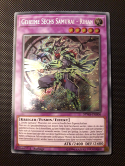 Yu-Gi-Oh! Geheime Sechs Samurai - Rihan, SPWA-DE006, Secret Rare, 1. Auflage, EX - Image 1