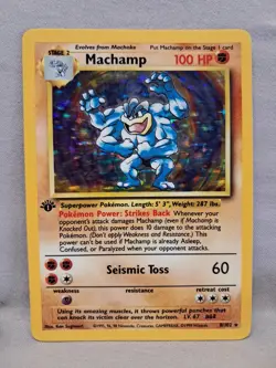 Pokemon 1999 Machamp 8/102 1st Edition Base Set Holo Raw Card - Image 1