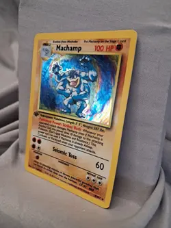 Pokemon 1999 Machamp 8/102 1st Edition Base Set Holo Raw Card - Image 2