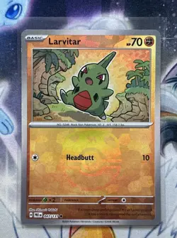 Pokemon Larvitar Master Ball Pattern Holo Card 047/131 Prismatic Evolutions - Image 1
