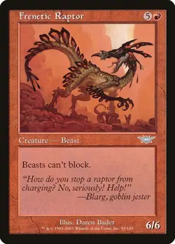 FRENETIC RAPTOR - Legions - MTG Magic the Gathering Card - Uncommon - Image 1