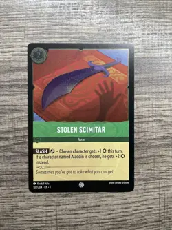 Disney Lorcana 102/204 Stolen Scimitar Cold Foil Card The First Chapter - Image 1
