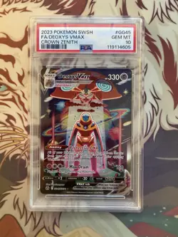 PSA 10 Deoxys VMAX GG45/GG7 Gem Mint Crown Zenith Pokemon Card - Image 1