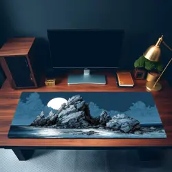 Moonlit Island Seascape Ocean Coastline Magic Gathering Commander MTG Playmat - Image 3