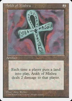 Ankh of Mishra x1 4th Edition MTG Magic the Gathering Artifact Card - Image 1