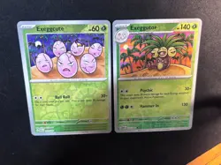 Exeggutor & Exeggcute - Pokemon 151 - 102/165 103/165 - Reverse Holo - Set - NM - Image 5