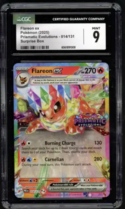 POKEMON PRISMATIC EVOLUTIONS SURPRISE BOX FLAREON EX 014/131 GRADED CGC 9 - Image 1