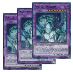 Yugioh - Amulet Dragon x 3 - 1st Edition Ultra Rare Blue NM - Free Holo Card - Image 1