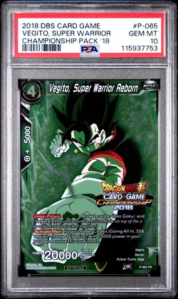 Vegito Super Warrior Reborn 2018 Chapionship Dragon Ball Super Card Game PSA 10 - Image 1