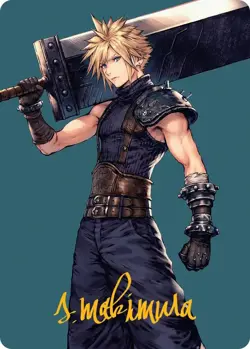 Cloud, Ex-SOLDIER Art Card (Gold-Stamped Signature) - 50 / English / Near Mint M - Image 1