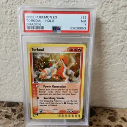 PSA 7 Torkoal Holo 12/97 EX Dragon Pokemon Card 2003 #12 - Image 1