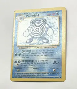 Poliwhirl 38/102 Base Set Pokemon Card - LP Miscut Off Center OFC Error - Image 2