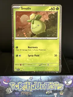 Pokemon Card Smoliv SVP 023 Scarlet & Violet Black Star Promo Holo Rare NM - Image 1