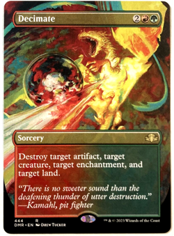 MTG Decimate *BORDERLESS* Dominaria Remastered 444 NM Rare - Image 1