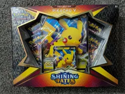 Pokemon Shining Fates PIKACHU V COLLECTION New Sealed 4 Booster packs - Image 1