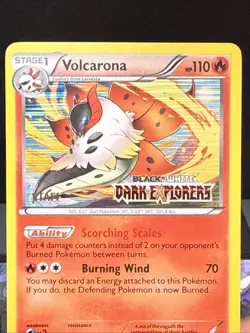 Pokemon Card Volcarona BW40 Holo STAFF Black & White Dark Explorers Light Play - Image 2