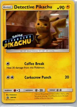 Pokemon TCG Detective Pikachu SM190/248 SM Black Star Promos Holo LP - Image 1