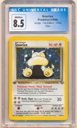 1999 POKEMON JUNGLE 1ST EDITION SNORLAX HOLO #11/64 CGC 8.5 - Image 1