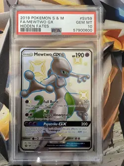 2019 Pokemon Hidden Fates SV59 Mewtwo GX PSA 10 57900600 Wasteland Vault - Image 1