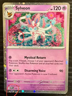 2 Swirls 🌀 Sylveon 172 SVP Prismatic Evolution Tech Sticker Collection Pokemon - Image 1