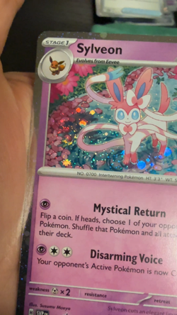 2 Swirls 🌀 Sylveon 172 SVP Prismatic Evolution Tech Sticker Collection Pokemon - Image 2