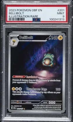 2023 POKEMON OBF EN-OBSIDIAN FLAMES ILLUSTRATION RARE #201 BELLIBOLT PSA 9 - Image 1