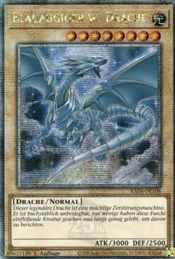 yugioh Blauaugiger w. Drache RA04-DE108 Quarter Century Secret Rare DEUTSCH - Image 1