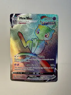 Pokemon Card Mew VMAX Rainbow Secret Rare Holo Fusion Strike 268/264 MP - Image 1