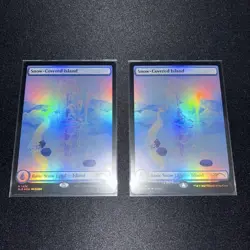 MTG Foil Snow Covered Island Magic The Gathering Rare Card Used - Image 1