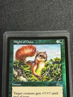 Might of Oaks MTG Foil Green Instant +7/+7 Enhancement Card - Image 2