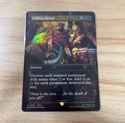 MTG Ritual Foil Full Art Mythic Rare Black Green Sorcery Promo Card - Image 1