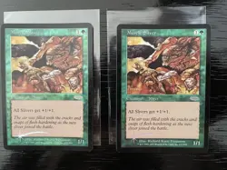 MTG Muscle Sliver FNM Foil Set of 2 Play Use No Major Damage - Image 1