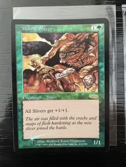 MTG Muscle Sliver FNM Foil Set of 2 Play Use No Major Damage - Image 2