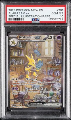 2023 POKEMON MEW EN-151 SPECIAL ILLUSTRATION RARE #201 ALAKAZAM EX PSA 10 - Image 1