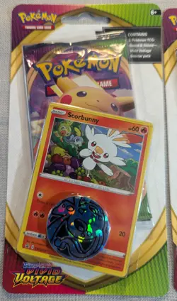 Pokemon TCG Vivid Voltage Booster Blister Pack Set of 2 Scorbunny & Grookey - Image 2