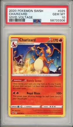 2020 Pokemon SWSH Vivid Voltage Charizard #025 PSA 10 - Image 1