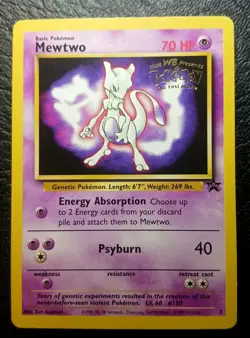 1999 Mewto #3 Black Star WB Pokemon the First Movie Promo NM - Image 1