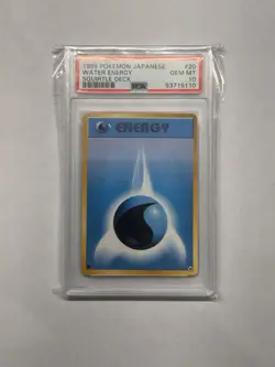 1999 Pokemon Japanese Squirtle Deck 20 Water Energy PSA 10 - Image 1