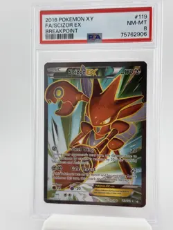 Pokemon Scizor EX Full Art Holo XY Breakpoint 119/122 PSA 8 NEAR MINT-MINT - Image 1