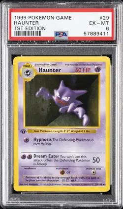 1999 POKEMON GAME 1ST ED #29 HAUNTER PSA 6 - Image 1