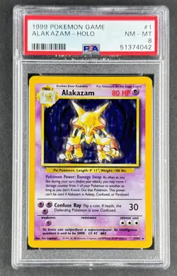 Alakazam Holo 1999 Pokemon 1/102 PSA 8 - Base Set - Image 1