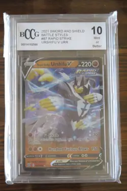 POKEMON 2021 SWORD & SHIELD BATTLE STYLES URSHIFU V URR 087/163 BCCG 10 MINT - Image 1