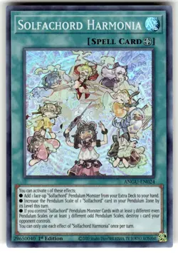 Yugioh! Solfachord Harmonia ANGU-EN024 Super Rare 1st Edition NM - Image 1