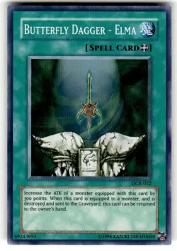 YUGIOH BUTTERFLY DAGGER ELMA DCR-032 SUPER UNLIMITED ED NM 1996 - Image 1
