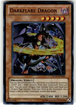 YuGioh Darkflare Dragon SDDC-EN002 Ultra Rare Card NM - Image 1